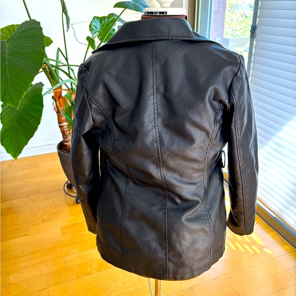 Leather jacket with inside faux fur - Picture 2 of 2